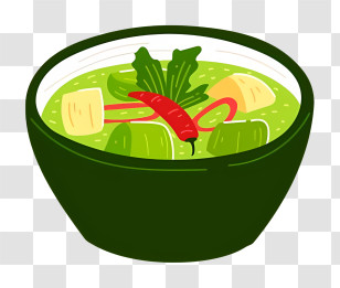Thai Food - Bowl Of Green Vegetable Soup Transparent PNG