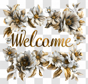 Welcome - Floral Welcome Sign Transparent PNG