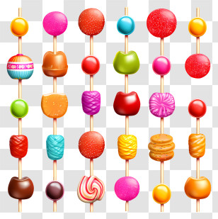 Lollipops - Assorted Colorful Candies Transparent PNG