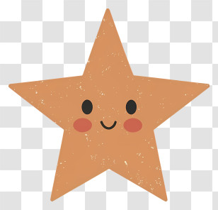 Cartoon Character - Smiling Star With Cute Face Transparent PNG