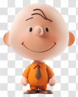 Charlie Brown - Cartoon Character Smiling In Tie Transparent PNG