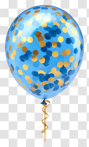 Blue Confetti Balloon - Blue Confetti Party Balloon Transparent PNG
