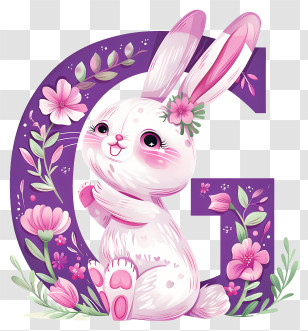 Alphabet Letters - Cute Bunny With Letter G Transparent PNG