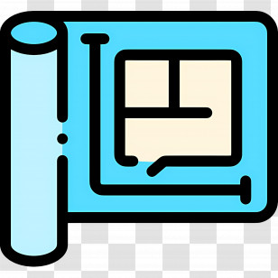 Construction Drawing - Blueprint Icon With House Plan Transparent PNG