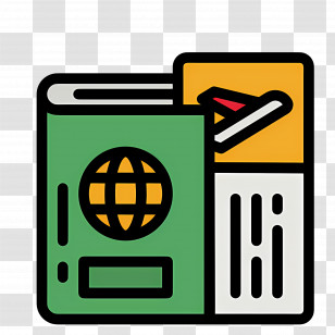 Passport Ticket - Green Passport With Boarding Pass Transparent PNG