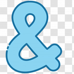 Ampersand Symbol - Blue Ampersand Symbol In Minimalistic Design Transparent PNG