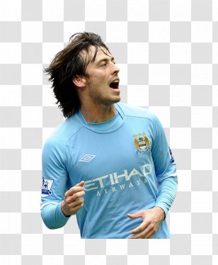 David Silva Manchester City F.C. T-shirt United - Blue Transparent PNG