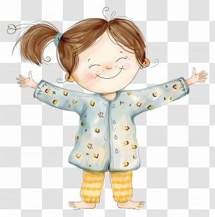 Cartoon Girl - Happy Girl Illustration Transparent PNG
