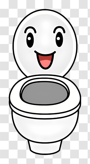Cartoon - Happy Cartoon Toilet Transparent PNG