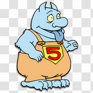 Little Monster - Blue Cartoon Monster In Overalls Transparent PNG