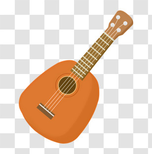 Icon - Simple Acoustic Guitar Vector Illustration Transparent PNG