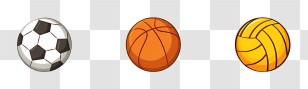 Sports Balls - Sports Equipment: Soccer Ball, Basketball, And Volleyball Transparent PNG