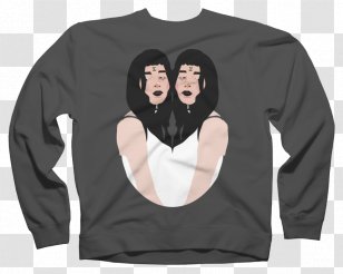 T-shirt Hoodie Sweater Top Crew Neck - Long Sleeved T Shirt Transparent PNG