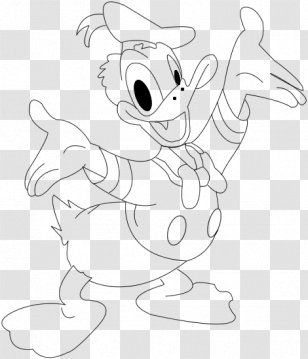 Donald Duck Black And White Drawing Coloring Book - Frame - Pato Transparent PNG