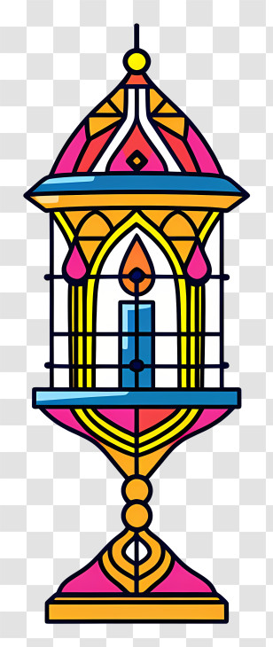 Islamic Lamp - Colorful Lantern With Candle Transparent PNG