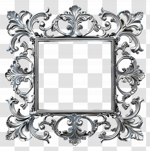 Metal Frame - Ornamental Silver Frame With Decorative Details Transparent PNG