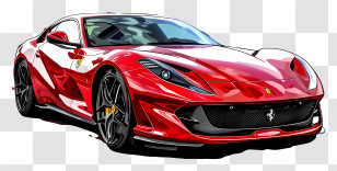 Ferrari 812 Competizione - Futuristic Red Ferrari Sports Car With Advanced Design Transparent PNG