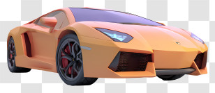 Lamborghini Car - Orange Sports Car Illustration Transparent PNG
