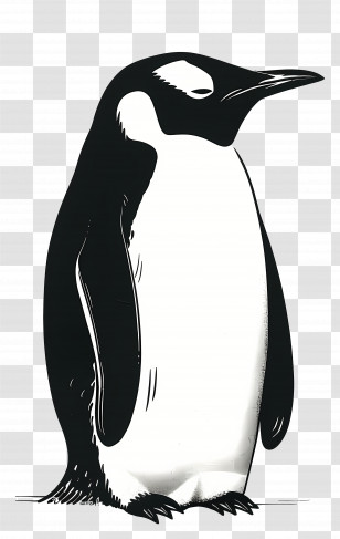 Cartoon Penguin - Black And White Penguin Transparent PNG