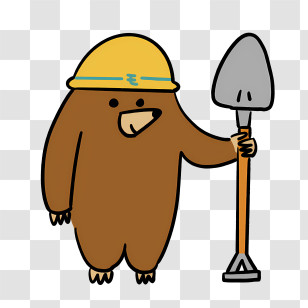 Cartoon - Cartoon Bear With Shovel Transparent PNG