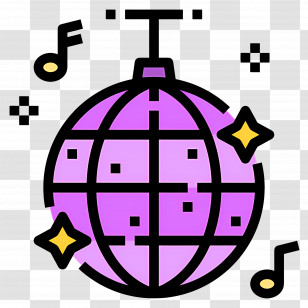 Mirror Ball - Colorful Disco Ball Illustration Transparent PNG
