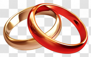 Valentine Rings - Classic Gold Wedding Rings Transparent PNG