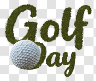 National Golf Day - Golf Day Text With Ball Transparent PNG