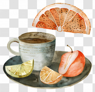 Food - Refreshing Tea With Citrus Fruits Transparent PNG
