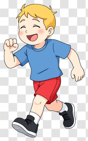 Running Boy - Running Boy In Red Shorts Transparent PNG