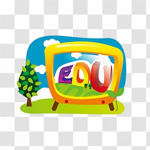 Cartoon Clip Art - Yellow - Tree And Tv Transparent PNG