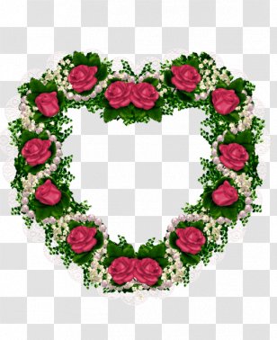 Valentines Day Flower Garden Roses Clip Art - Garland - Rose Love Border Transparent PNG