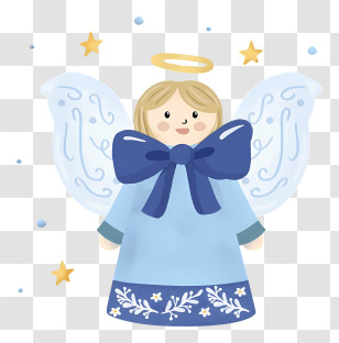 Baptism - Cute Angel With Blue Dress And Halo Transparent PNG