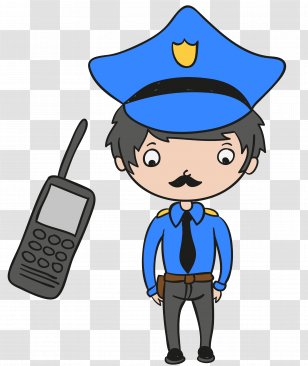 Police Car Officer Clip Art - Technology - Cartoon Vector Policeman Transparent PNG