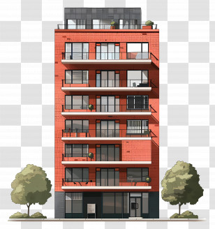 Condominium - Modern Urban Apartment Building Exterior Transparent PNG