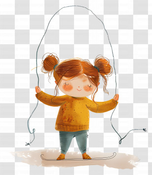 Girl Skipping Rope - Girl Skipping Rope Transparent PNG
