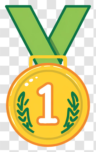 Gold Medal - First Place Gold Medal With Laurel Transparent PNG