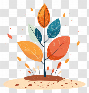 Autumn Leaf On Soil - Autumn Leaves Illustration Transparent PNG