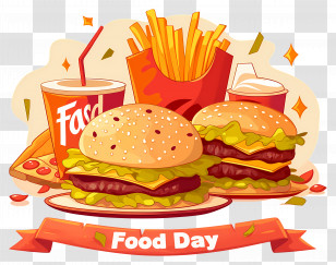 National Fast Food Day - Fast Food Meal For Food Day Celebration Transparent PNG