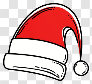 Santa Claus Hat - Festive Santa Hat Illustration Transparent PNG