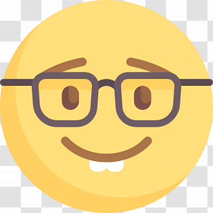 Nerd Emoji - Nerd Emoji Face With Glasses Transparent PNG