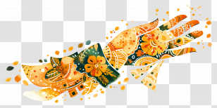 Indian Hand - Colorful Henna Hand Art Transparent PNG