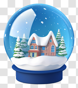 Snow Globe - Snow Globe With Winter Wonderland And House Transparent PNG