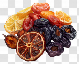 Dried Fruit - Assorted Dried Fruits Display Transparent PNG