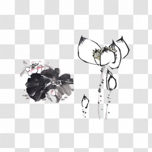 China Ink Wash Painting Chinese - Brush - Lotus Transparent PNG