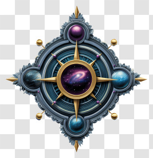 Cosmic Compass - Galactic Compass With Planetary Design Transparent PNG