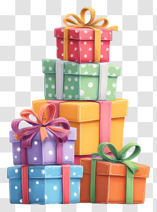 Stack Of Adorable Gift Boxes - Stack Of Colorful Gift Boxes Transparent PNG