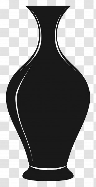 Vase Silhouette - Black Vase Silhouette Design Transparent PNG