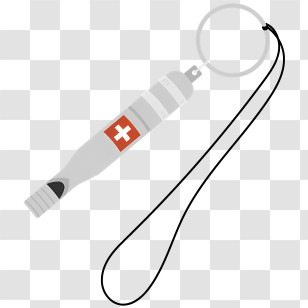 White Plastic Key Chain - Emergency Whistle With Lanyard Transparent PNG