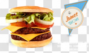 Cheeseburger Fast Food Breakfast Sandwich Whopper McDonald's Big Mac - Slider - James Brown Transparent PNG
