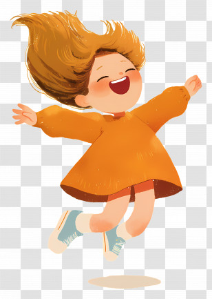 Little Girl Jumping - Joyful Jumping Girl Transparent PNG